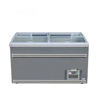 China Single-Temperature Commercial Curved Sliding Door Ice Cream Display Case Freezer Refrigerator for Supermarkets and Convenience Stores for sale