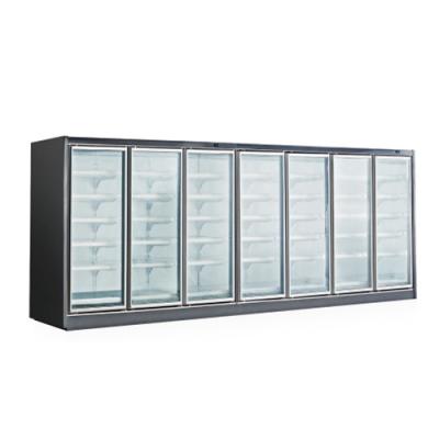 China Single-temperature Supermarket and Convenience Store Large Capacity Beverage Cake Display Slot Glass Door Freezer for sale