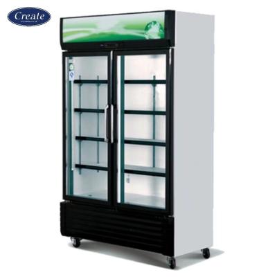 China Single-temperature factory direct sales can wholesale customize double four glass glass refrigerated display cabinet for sale