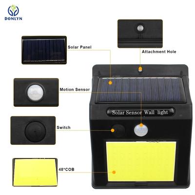 China LANDSCAPE Donlyn 48led Motion Sensor IP65 Waterproof Outdoor Garden Solar Wall Light for sale