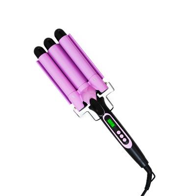 China OEM Professional Custom Ceramic Hair Curler 3 Barrel Wave Triple Curling Iron for sale