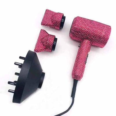 China Professional Salon Hair Tools Hair Ionic Hot Blow Dryer Custom High Wind Diamond Hair Dryer for sale