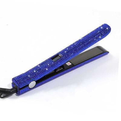 China Hotel professional high temperature titanium flat iron rhinestone bling hair straightener for salon use for sale