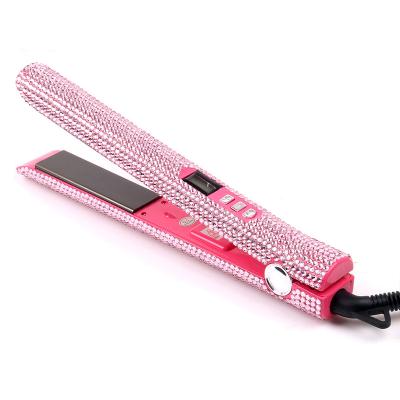 China Hotel Hot Selling Private Label Bling Titanium Flat Irons Flat Hair Straightener for sale