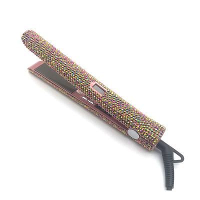 China Hot Selling Hotel Amazon Products Hair Styling Tools Private Label Bling Ceramic Crystal Flat Iron for sale