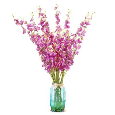 China Artificial American Blue Orchid Silk White Yellow Forks Flower Orchid Simulation Decorative Dancing Flowers for sale