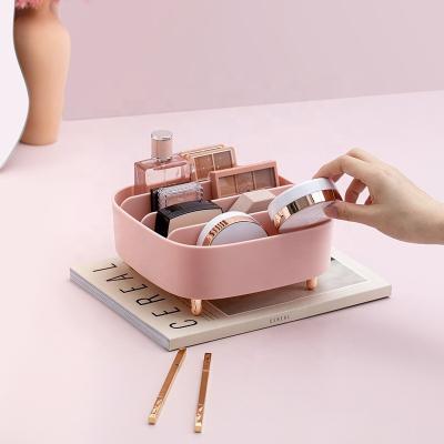 China Storage Box Adjustable Compact Desktop Lipstick Cushion Eyeshadow Tray PP Layout Makeup Cosmetic Shelf Holder for sale