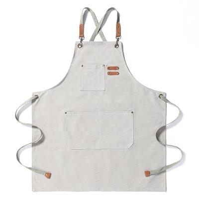 China Wholesale custom printed thickened canvas denim apron logo bartender kitchen restaurant work hairdresser washable anti-fouling apron for sale