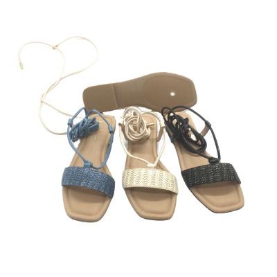 China Fashion Trend Link Sandal Knitting New Look Lady Fancy Opening Flat Shoes, New Style Flat Shoes For Lady for sale