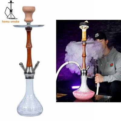 China height 53cm New single hose Wood hookah set Chicha with Water smoking pipe Shesha hukka accessories for sale