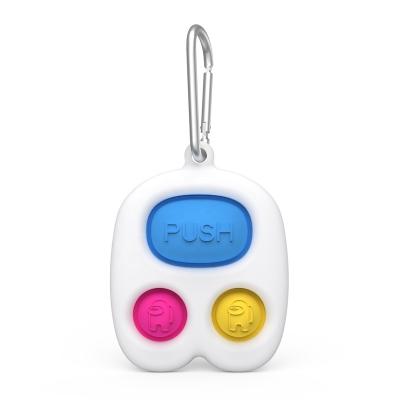 China Funny Educational Toy 2021Finger Bubble Silicone Sensory Key Chain Mini Fidget Toy Keyring Stress Reliever Simple Hand Held Low Noise for sale