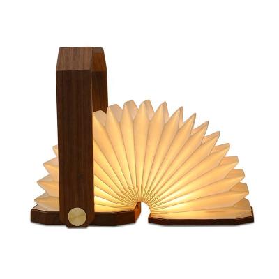 China Portable Creative Wooden Book Light LED Foldable Rechargeable Light and Magnetic Flexible Strongly 2021 USB Books for sale