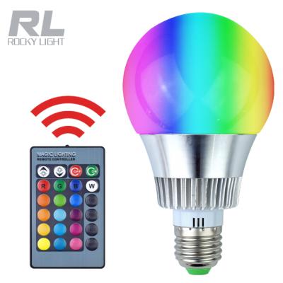 China Residential 3W 5W 9W E27 base IR remote controller rgbw color changing light lamp led rgb bulb for sale