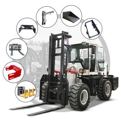 China Factory Manual 4x4 Diesel Telescopic Mini 3 Tons 7 Ton Hydraulic Forklift Off Road Forklift Truck Attachment Spare Parts for sale