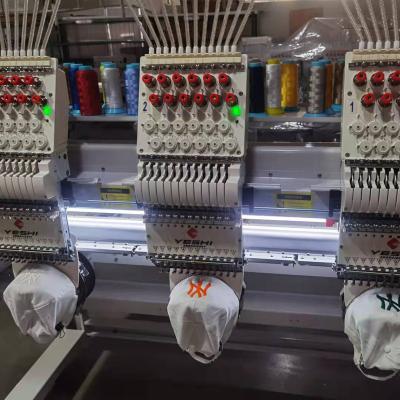 China 2021 new model three heads hat t-shirt cloth flat 12needles embroidery machine for sale