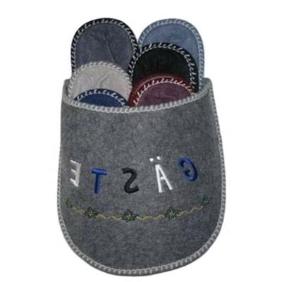 China Simple Disposable Slippers And Innovative Products Felt Fabric Slippers Gray Handmade Shoes for sale