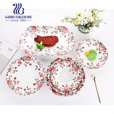 China Viable Happy Life Kitchen Dish China Rose 6 Inch Porcelain Dinner Dish Ceramic Painting Soup Dish for sale