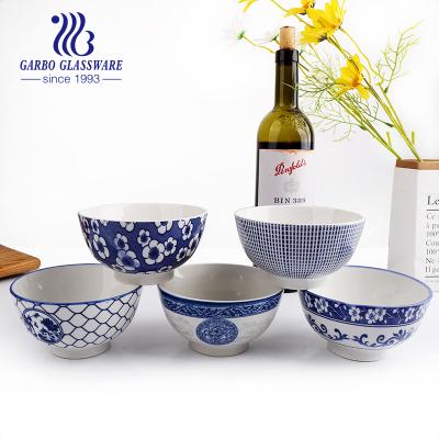 China Disposable 7 Inch Hand Printed Large High Quality Ceramic Bowls for sale