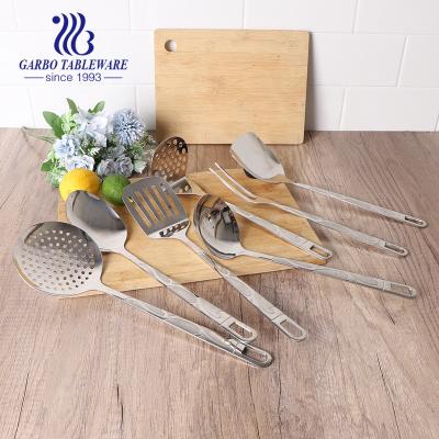 China Long Sustainable 7 Pieces Stick Kitchen Utensils 201 Stainless Steel Kitchenware Set Made In China for sale