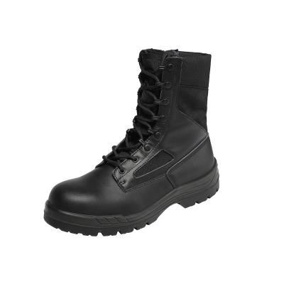 China High Toe Military Boots Black Leather Steel Toe Waterproof Safety Army Boots PU Steel Rubber Desert Injection Outsole for sale