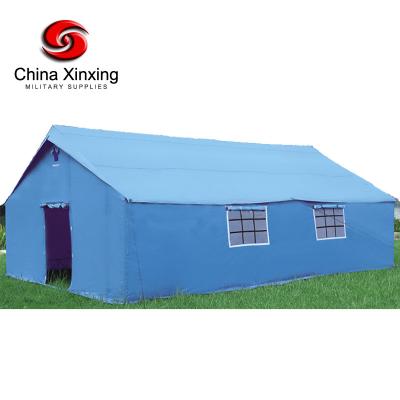 China Blue Canvas 1000mm-1500mm Waterproof Oxford Waterproof Disaster Relief 10 Man Military Tent for sale