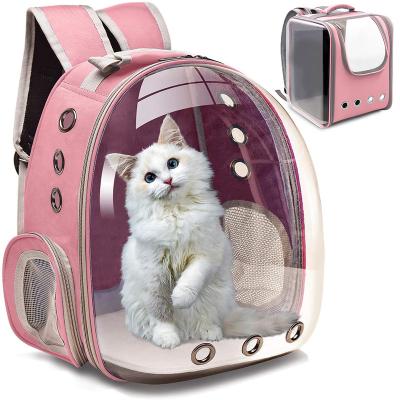 China Wholesale Viable Style Breathable Portable Transparent Pet Space Travel Outdoor Cat Bag Backpack for sale