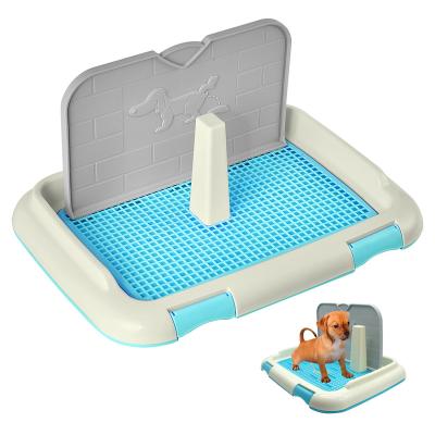 China Hot Selling Viable Pet Training Toilet Tray Mat Holder Easy Cleanup On Pads Indoor Grid Column Flat Dog Toilet for sale