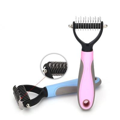 China Viable Hot Sale Dog Grooming Combs Use Trimming Dematting Deshedding Brush Plastic Popular Double Sided Pet Grooming Tool 5pcs for sale