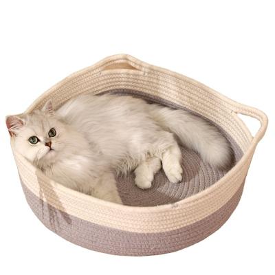 China Breathable Pet Cat Ears Nest Puppy Dog Sleep Kitten Comfortable Four Seasons Cute All-purp Cat Cushion for sale