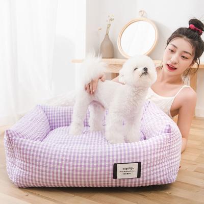 China Chongjie Four Seasons Cat House Small Dog Sofa Washable Durable Breathable Cozy Comfortable Warm Comfortable Raised Dog Bed for sale