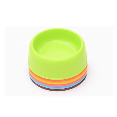 China Logo Pet Bowls Candy Color Custom Viable Round Food Water Bowl Feeding Pet Small Dog Supplies Dog Eco-Friendly Plastic As Pictures 5pcs for sale