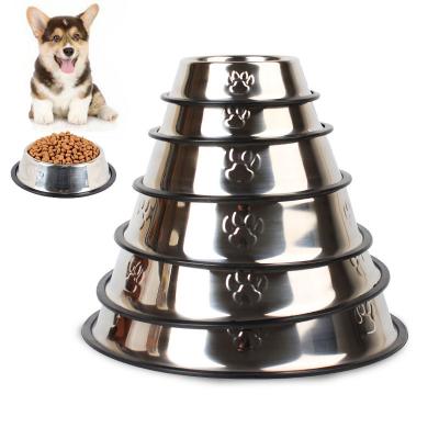 China Factory Direct Sales Sustainable Cat Bowl Non Slip Stainless Steel Pet Feeding Bowl For Cat Travel Water Plate Food Feeding for sale