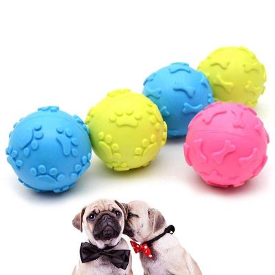 China Viable Random Color Dog Chew Toy Ball Funny Chew Toy Rubber Squeaky Toys For Dogs for sale