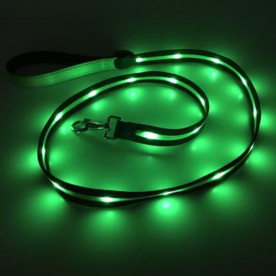 China Amazon Hit 2022 Light Line Of Lights Led Dark Lead Glowing Dog Leash USB LED Dog Leash With Spot Lights On Both Sides for sale