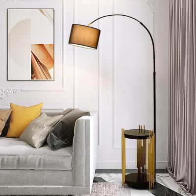 China Custom Designer High Quality Minimalist Standing Floor Lamp With Table Can Charge Wireless Smartphone Floor Lamp for sale