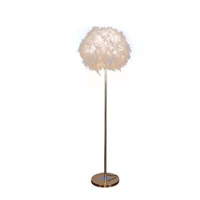 China Modern Postmodern Living Room Led Floor Rod Hemisphere Goose Feather Lighting Floor Lamps Nordic Straight Minimalist for sale