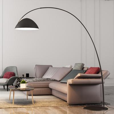 China Office Bedroom Minimalist Iron And Metal Floor Lamp Three Sizes High Quality Available High Textured Black Paint Baking Modern Floor Lamp for sale