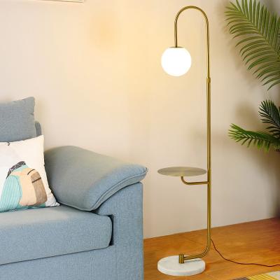 China Modern Concise Style Applique Floor Lamp With Table Marble Base Metals Lamp Post Designer Multishape Living Room Floor Lamp for sale