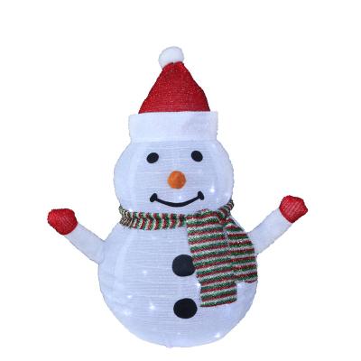 China Led Fabric Art Outdoor Minimalist White Snowman Lighting Christmas Decoration Lights For Living Room for sale