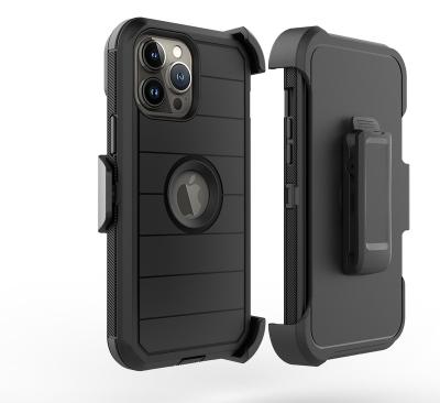 China Shockproof second generation 3 In 1 Defender Mobile Phone Cover Case for iPhone 14 pro max 678 plus 11 13 belt clip holster shockproof case for sale