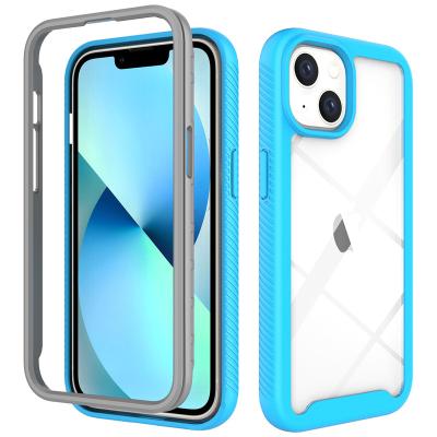 China Shockproof Full protective shockproof armor case with front pc frame for iphone 14 pro max wholesale back case for iphone 13 12 11 xr 678 for sale