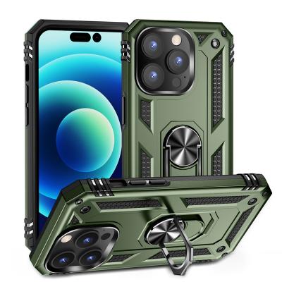 China Shockproof Cell Back Cover For iphone 14 pro max hybrid case 2022 new design ring holder stand phone case for iphone 13 12 xr xs 7 8 plus for sale