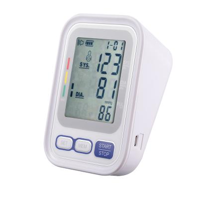 China New Portable High-precision Arm Large LCD Display Medical Digital Sphygmomanometer Log Checks for sale