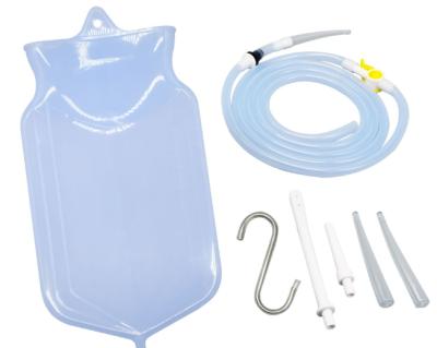 China 2021 Hot Selling High Quality Hospital Low Price One Way Valve Medical Silicone Enema Bag Sets for sale