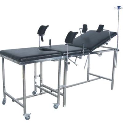 China Hot Selling High Quality Hospital Delivery Metal Examination Table Obstetric Bed Manual Adjustable Gynecological Bed for sale