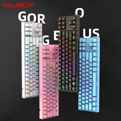 China K71Factory Colorful Slim Mechanical Keyboard Gaming Keyboard 71keys Metal Wired Mechanical Keyboard for sale