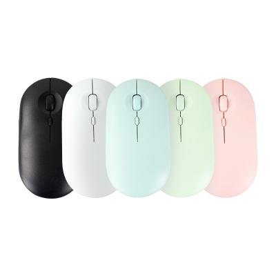 China Latest New Design Wireless Flat 4 Buttons Wireless Mouse Customized Wireless Color Mouse Usb Compatible for sale