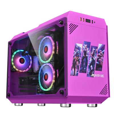 China Wholesale Cool Aluminum Alloy Desktop ATX PC Case Gaming Computer Glass Cases and Towers for Office for sale