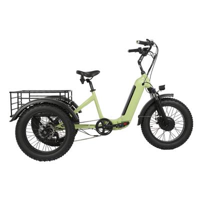 China 2022 New 3 Three Wheel Aluminum Electric Tricycle 48V 500W Electric Cargo Bike for sale