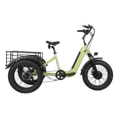 China Best 14Ah System 20*4.0 Fat Tire 48V500W Front Aluminum Motor Hidden Battery Adjustable Stem Rotation Electric Tricycles for sale